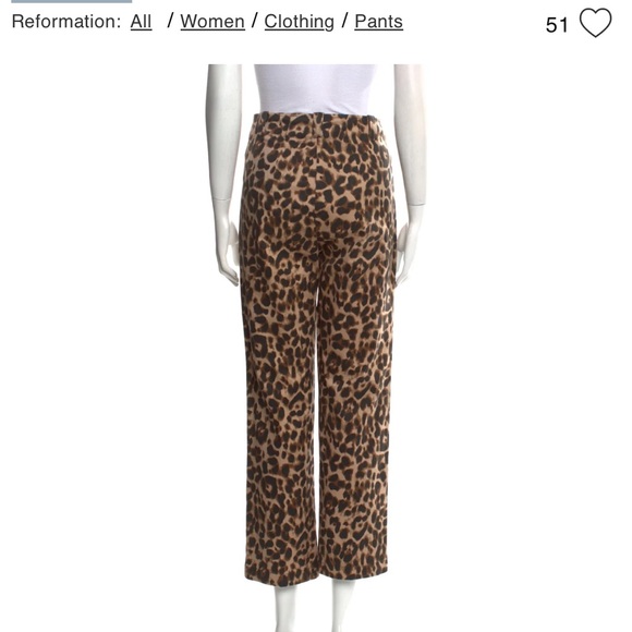 Reformation Animal Print Straight Leg Pants - Picture 2 of 4